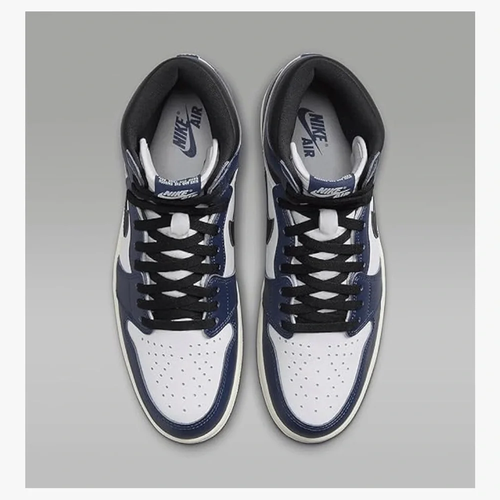 Nike Air High-Top Sneakers in Navy and White - Picture 2 of 5